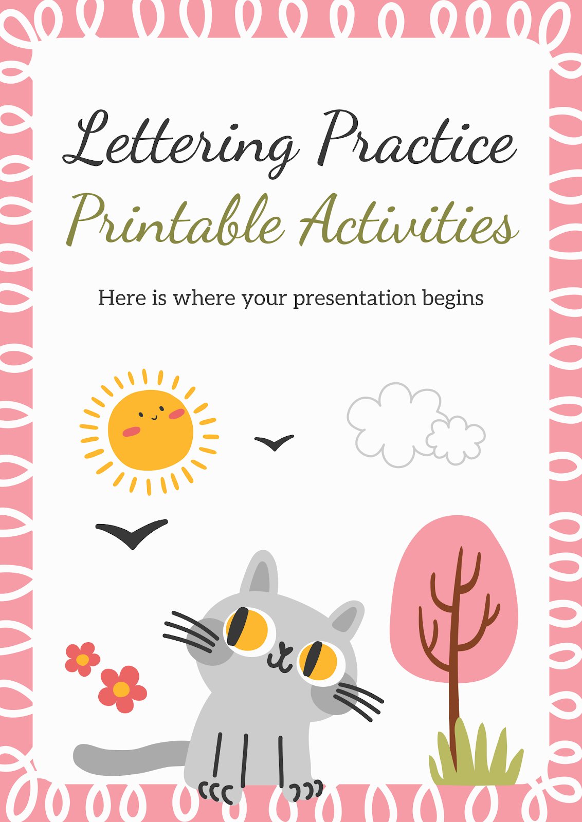 Lettering Practice Printable Activities presentation template 