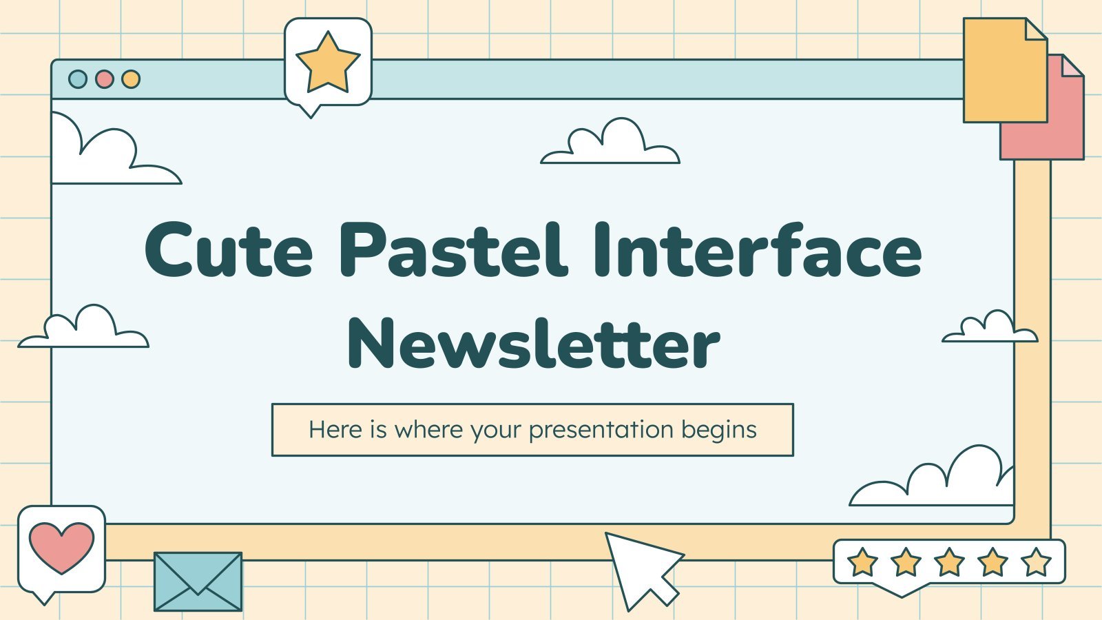 Newsletter de l'interface pastel mignonne Modèles de présentation