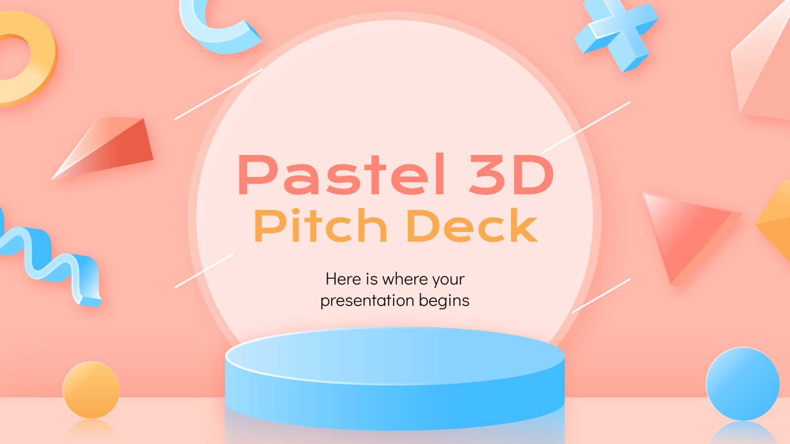 Pastel 3D Pitch Deck presentation template 