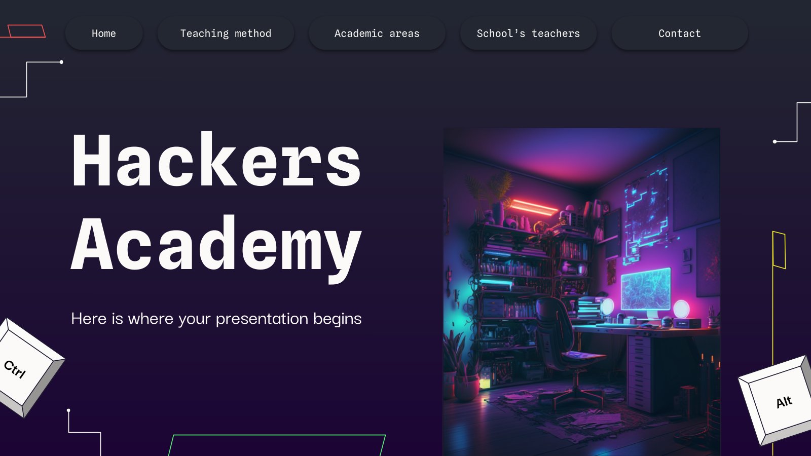 Hackers Academy presentation template 