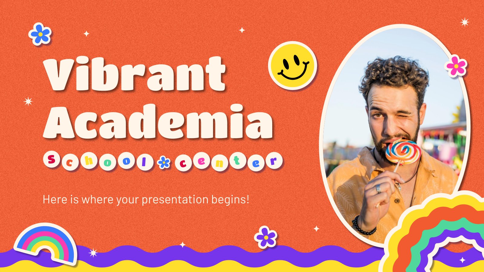 Vibrant Academia School Center presentation template 