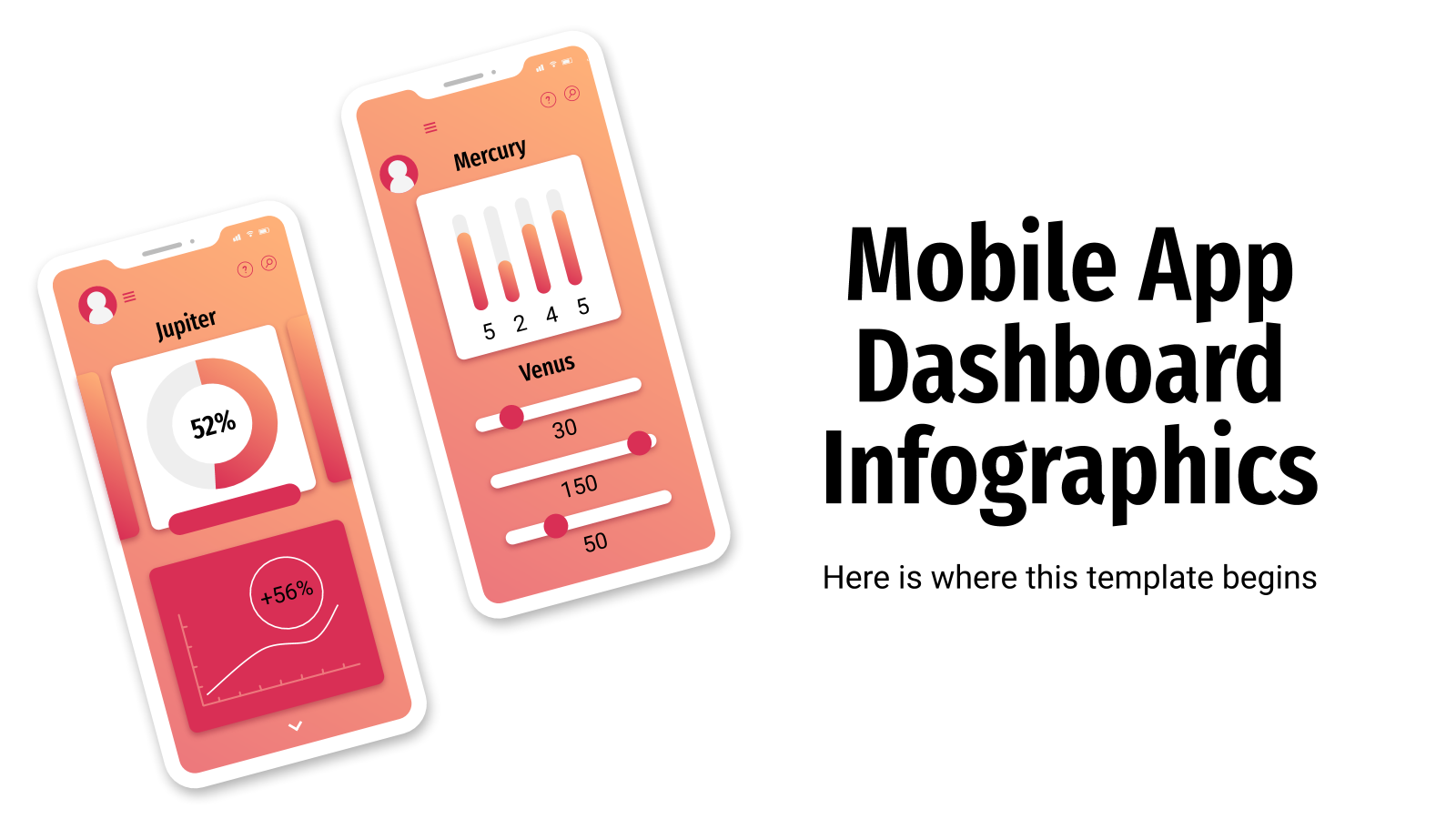 Mobile App Dashboard Infografiken Präsentationsvorlage