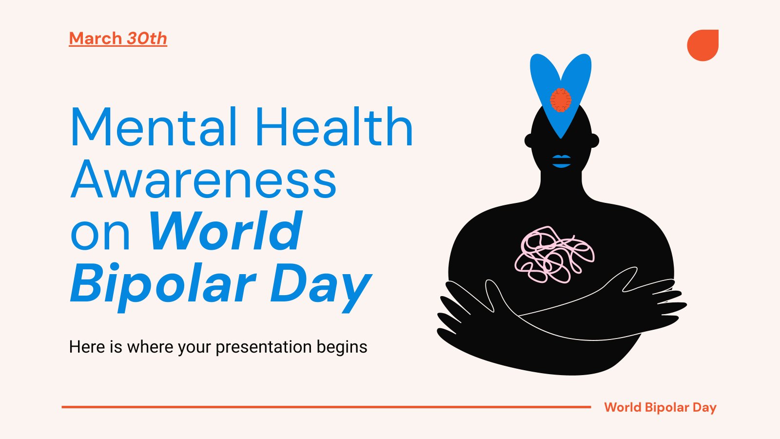 Bewusstsein für psychische Gesundheit am Weltbipolartag Präsentationsvorlage