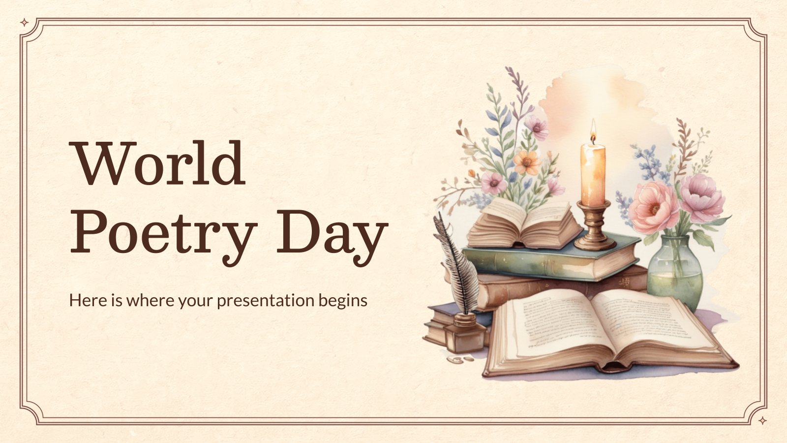 World Poetry Day presentation template 