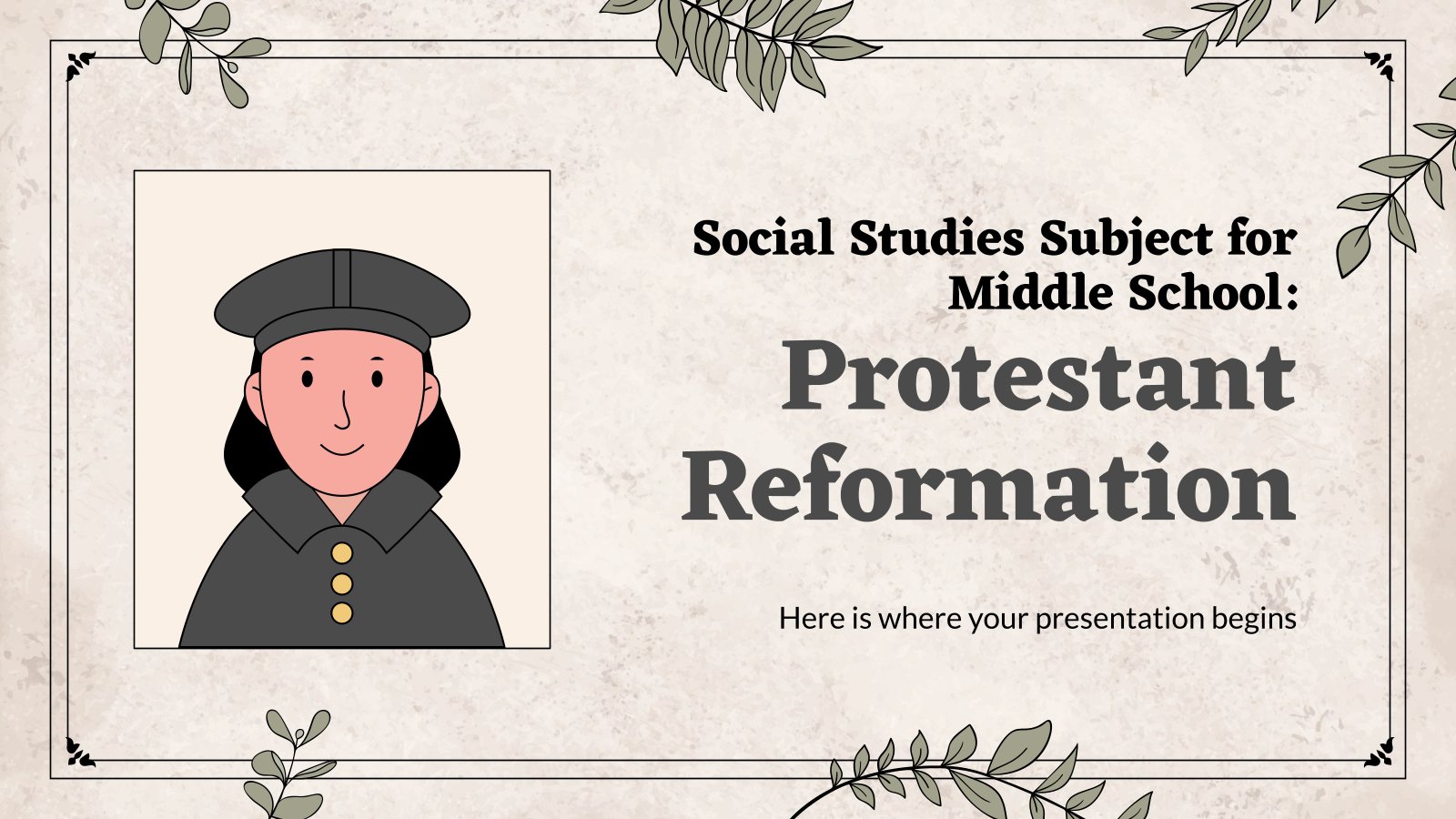 Social Studies Subject for Middle School: Protestant Reformation presentation template 