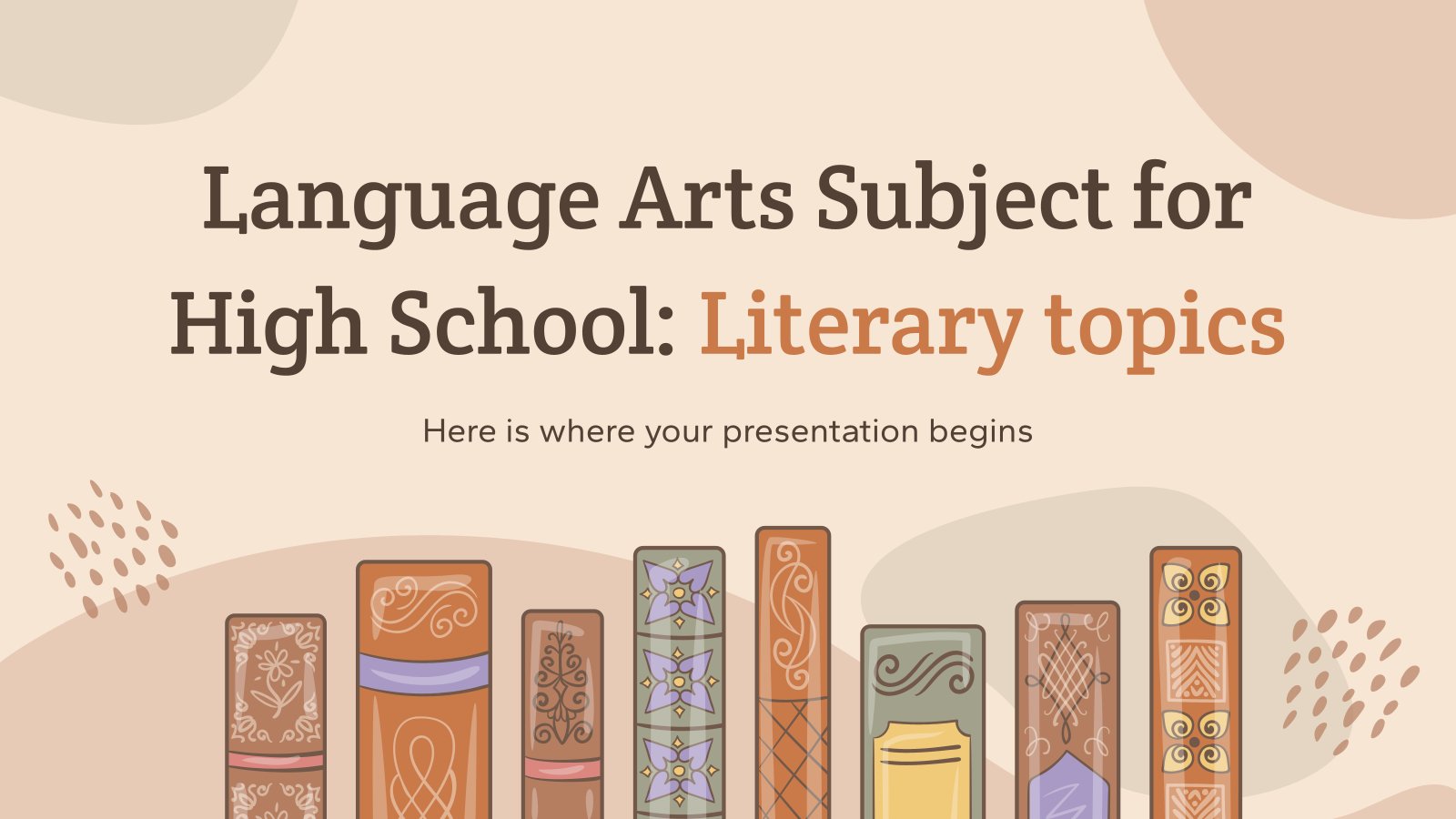 Plantilla de presentación Asignatura de Artes del Lenguaje para Secundaria: Temas literarios