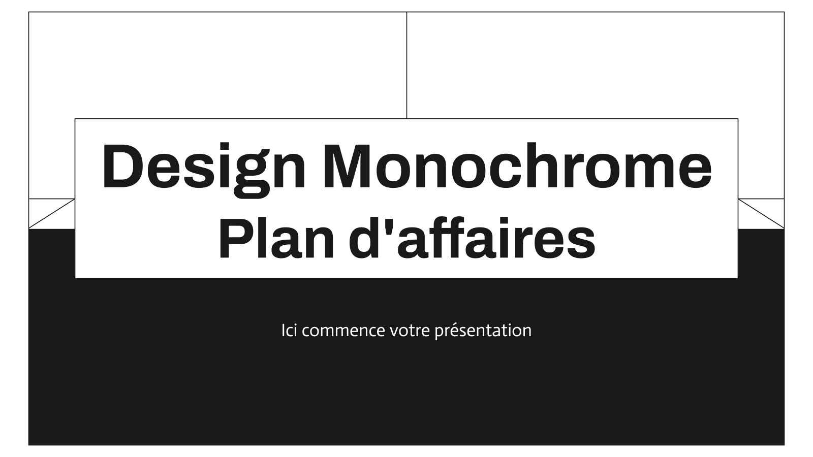 Plan d'affaires de conception monochrome Modèles de présentation