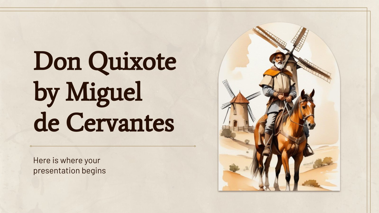 Don Quichotte de Miguel de Cervantes Modèles de présentation