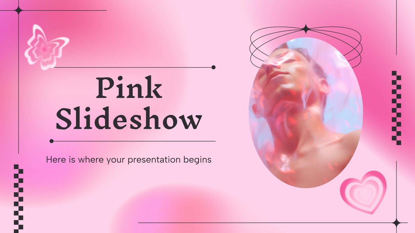 Pink Slideshow presentation template 