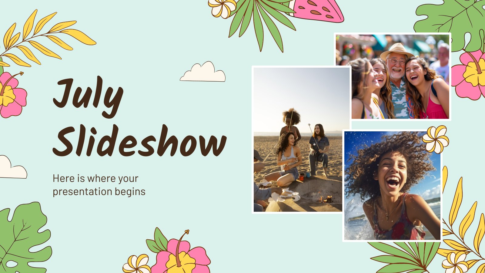 July Slideshow presentation template 