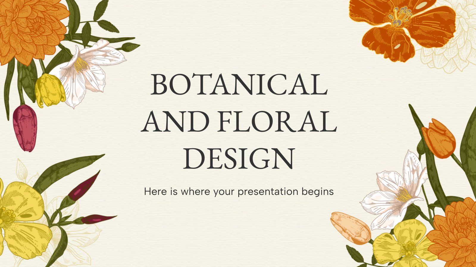 Botanisches und florales Design Präsentationsvorlage