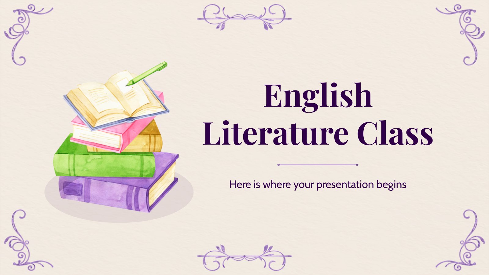 English Literature Class presentation template 