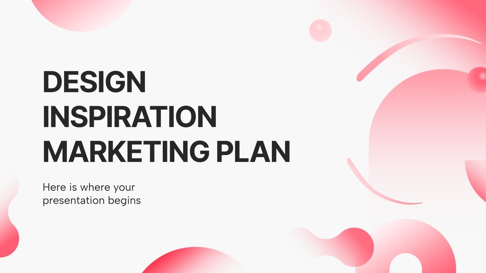Plantilla de presentación Plan de marketing de inspiración para el diseño