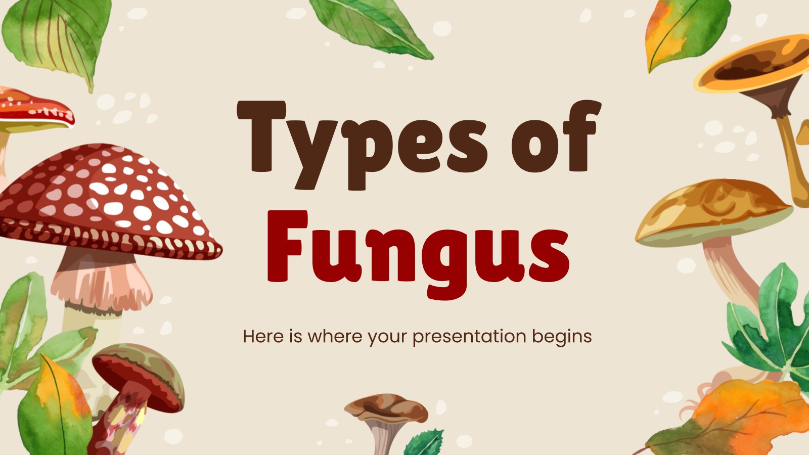 Plantilla de presentación Tipos de hongos