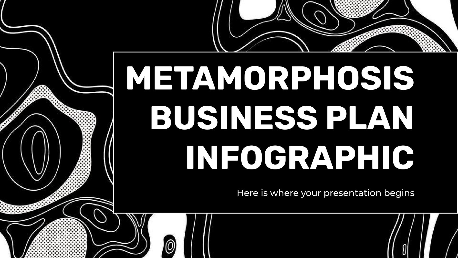 Infografiken zum Metamorphose-Geschäftsplan Präsentationsvorlage