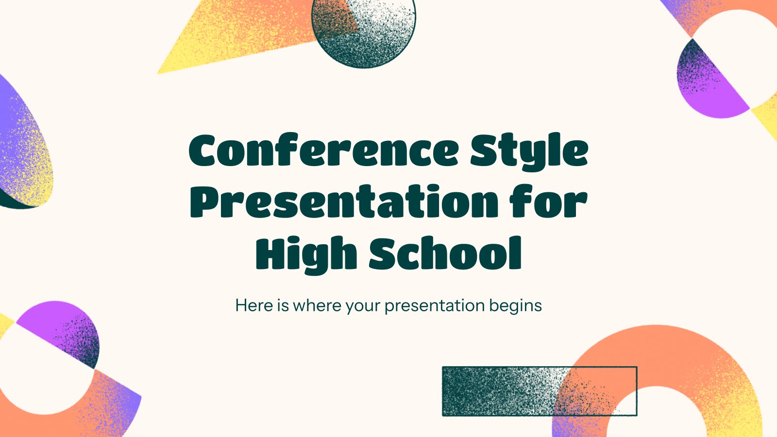 Conference Style Presentation for High School presentation template 