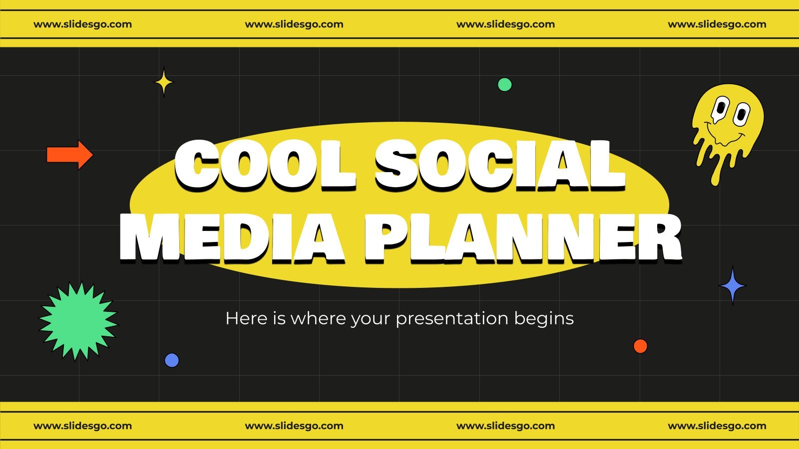 Cool Social Media Planner presentation template 