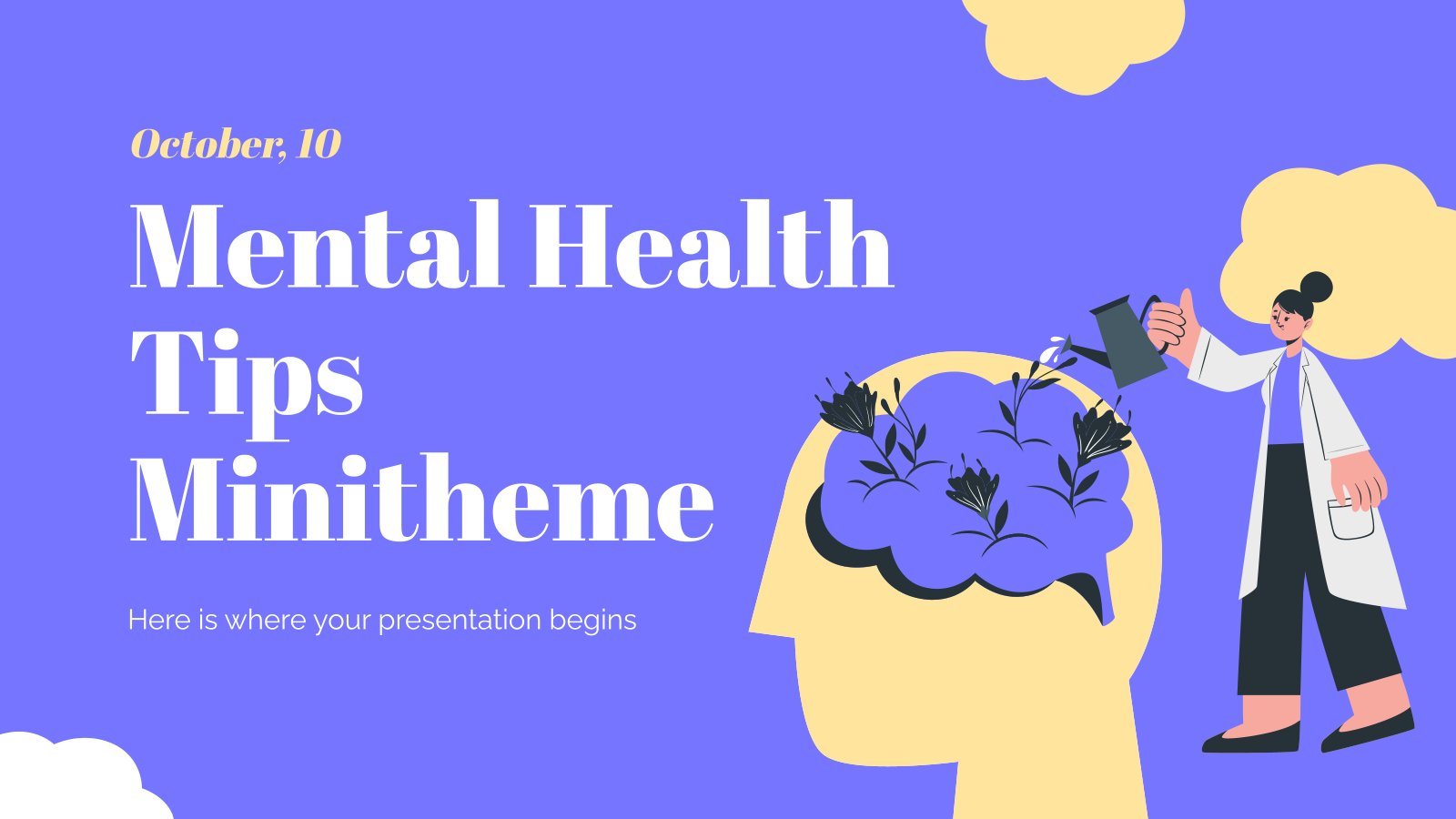 Mental Health Tips Minitheme presentation template 