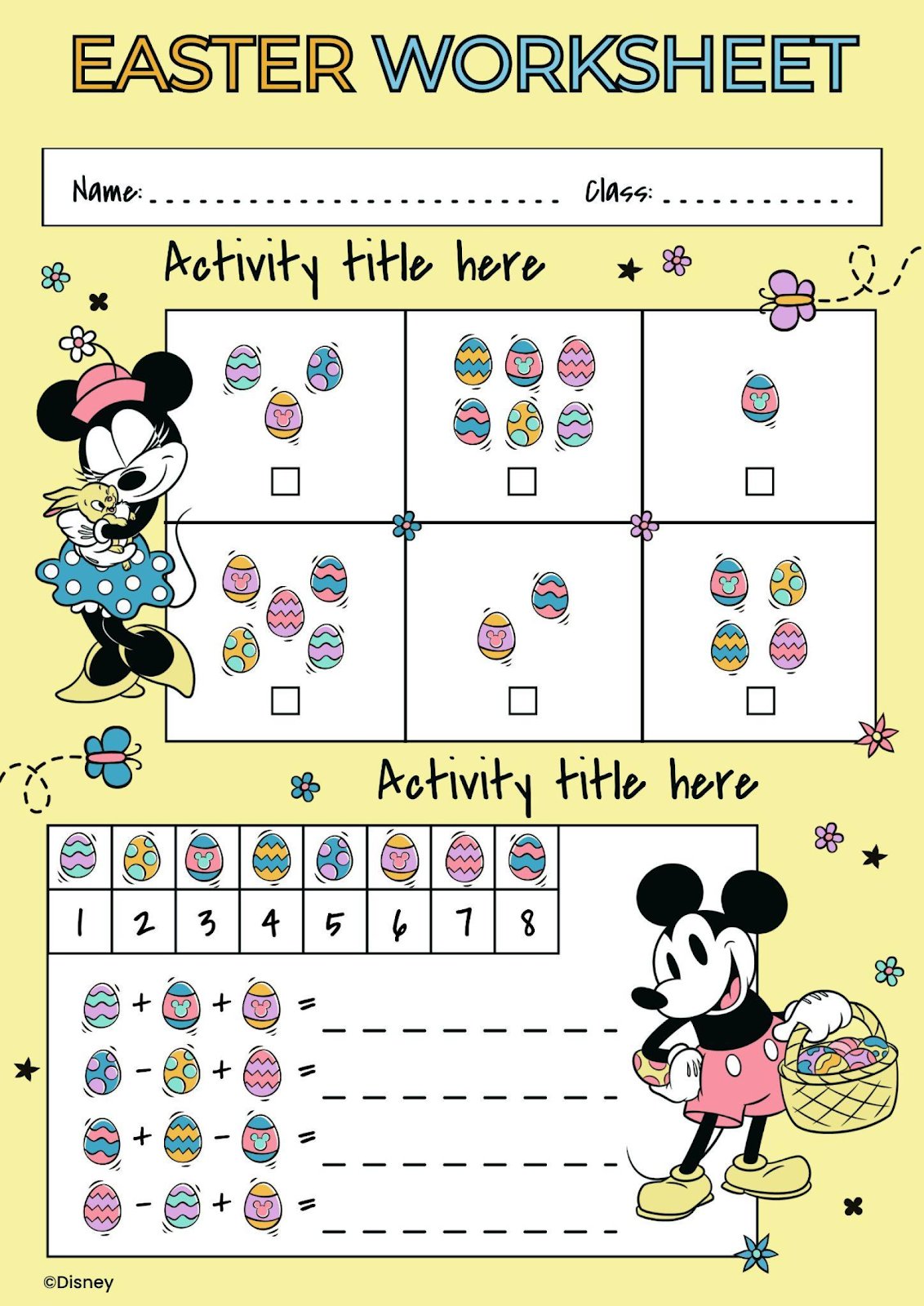 mickey-minnie-mouse-easter-math-worksheet-template for Free Printable Easter Math Sheets Mickey & Minnie Mouse Easter Math Worksheet Template for Free Printable Easter Math Sheets