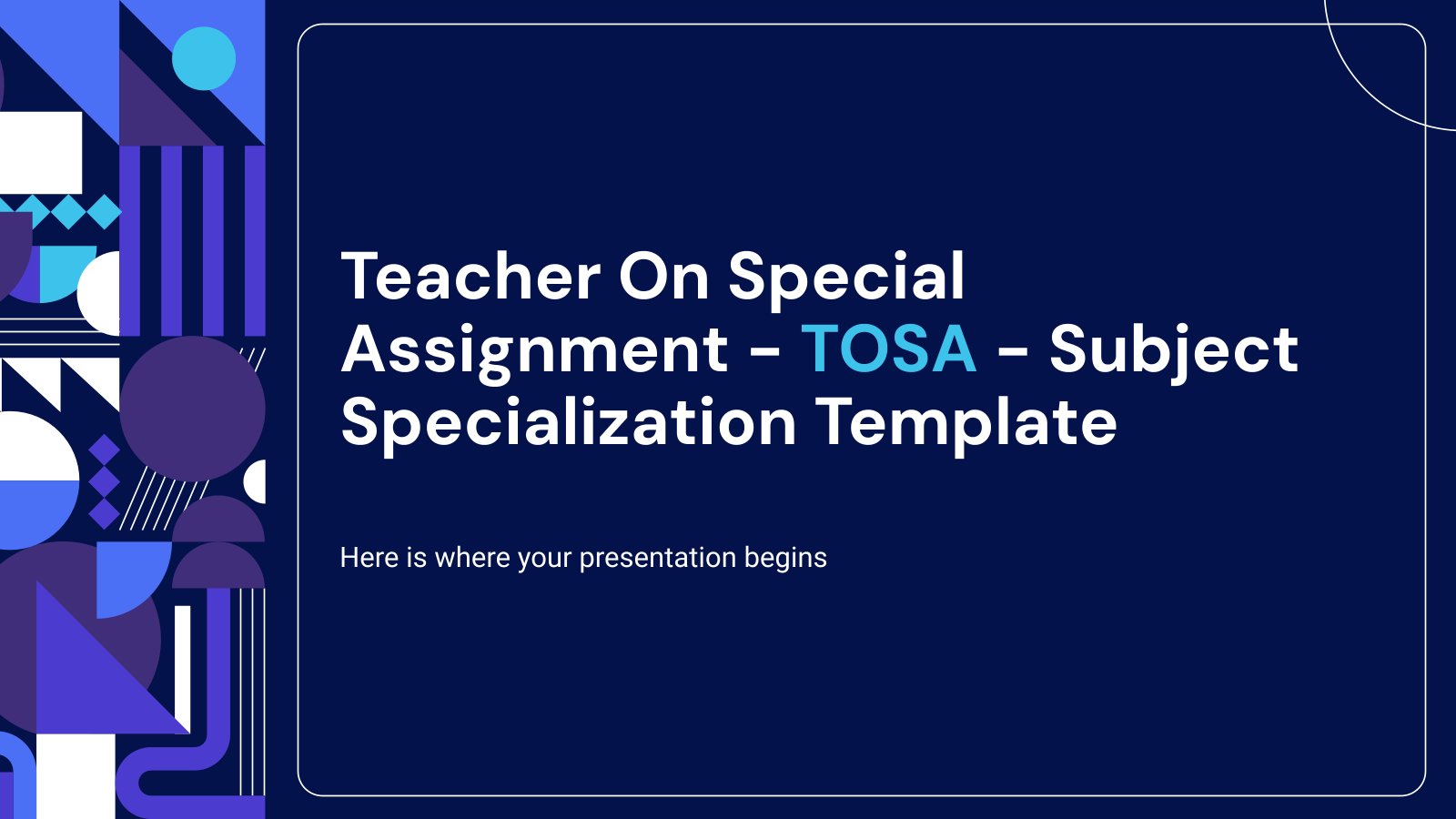 Teacher On Special Assignment - TOSA - Subject Specialization Template presentation template 