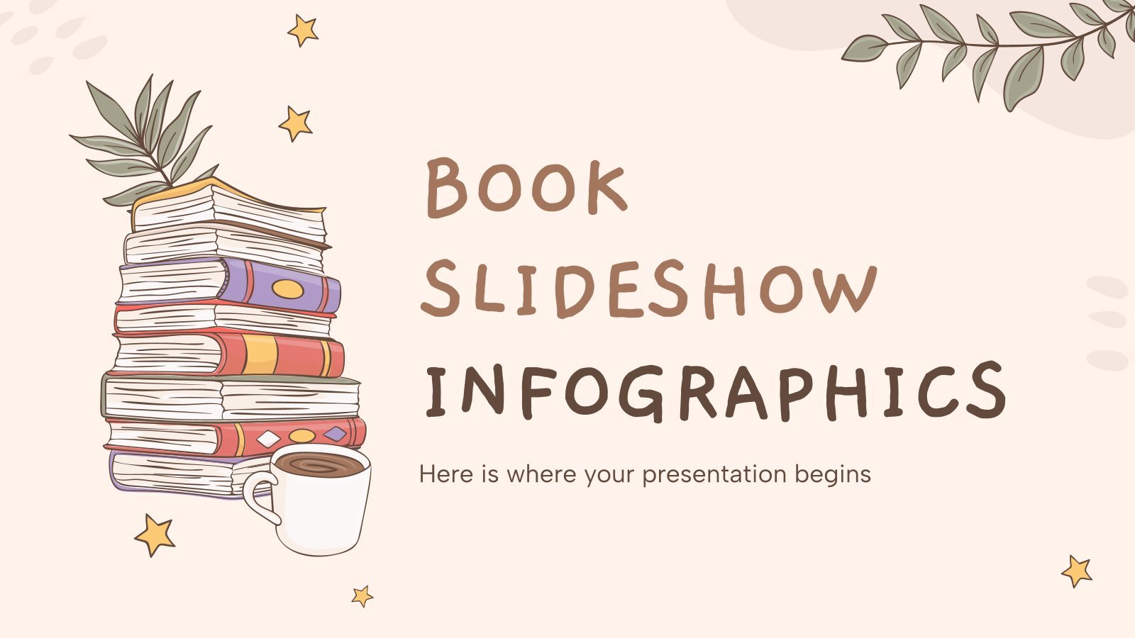 Book Slideshow Infographics presentation template 