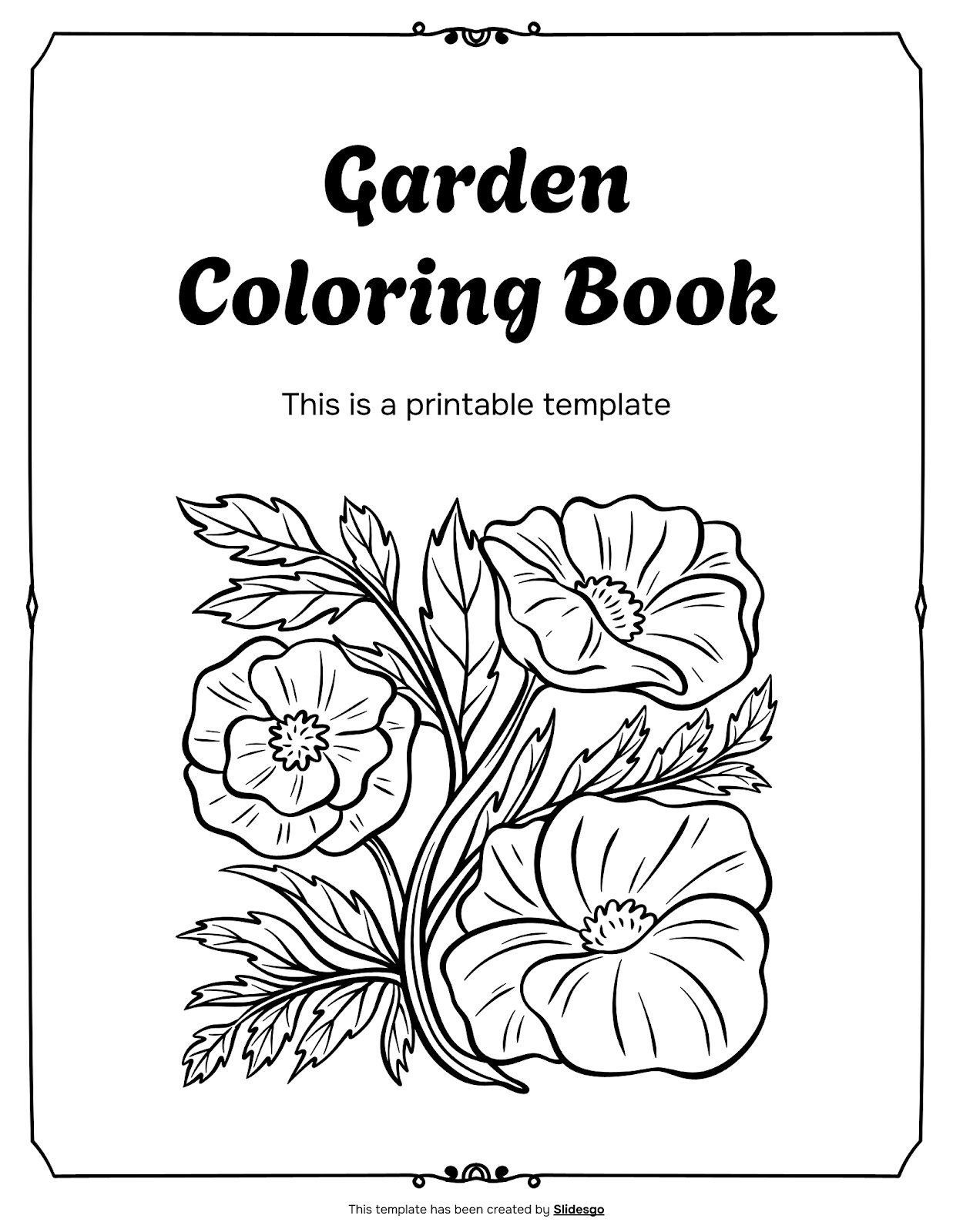 Livre de coloriage de jardin Modèles de présentation