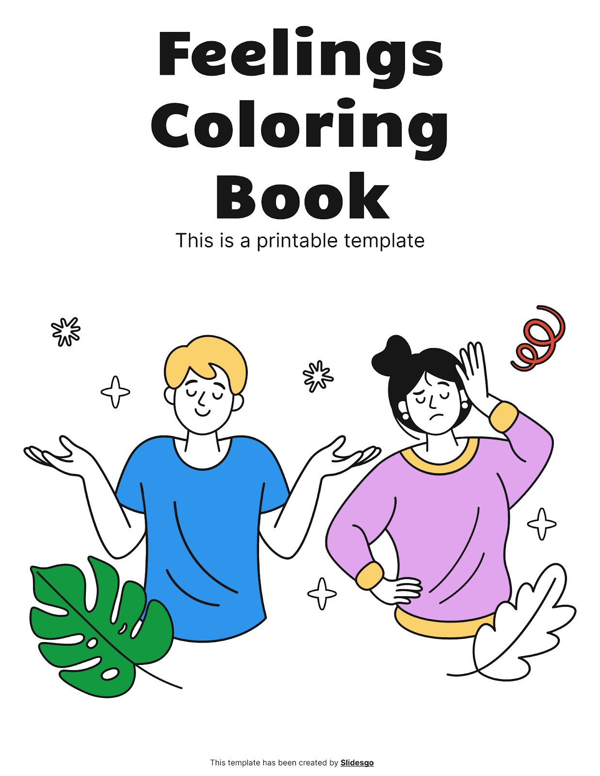 Feelings Coloring Book presentation template 