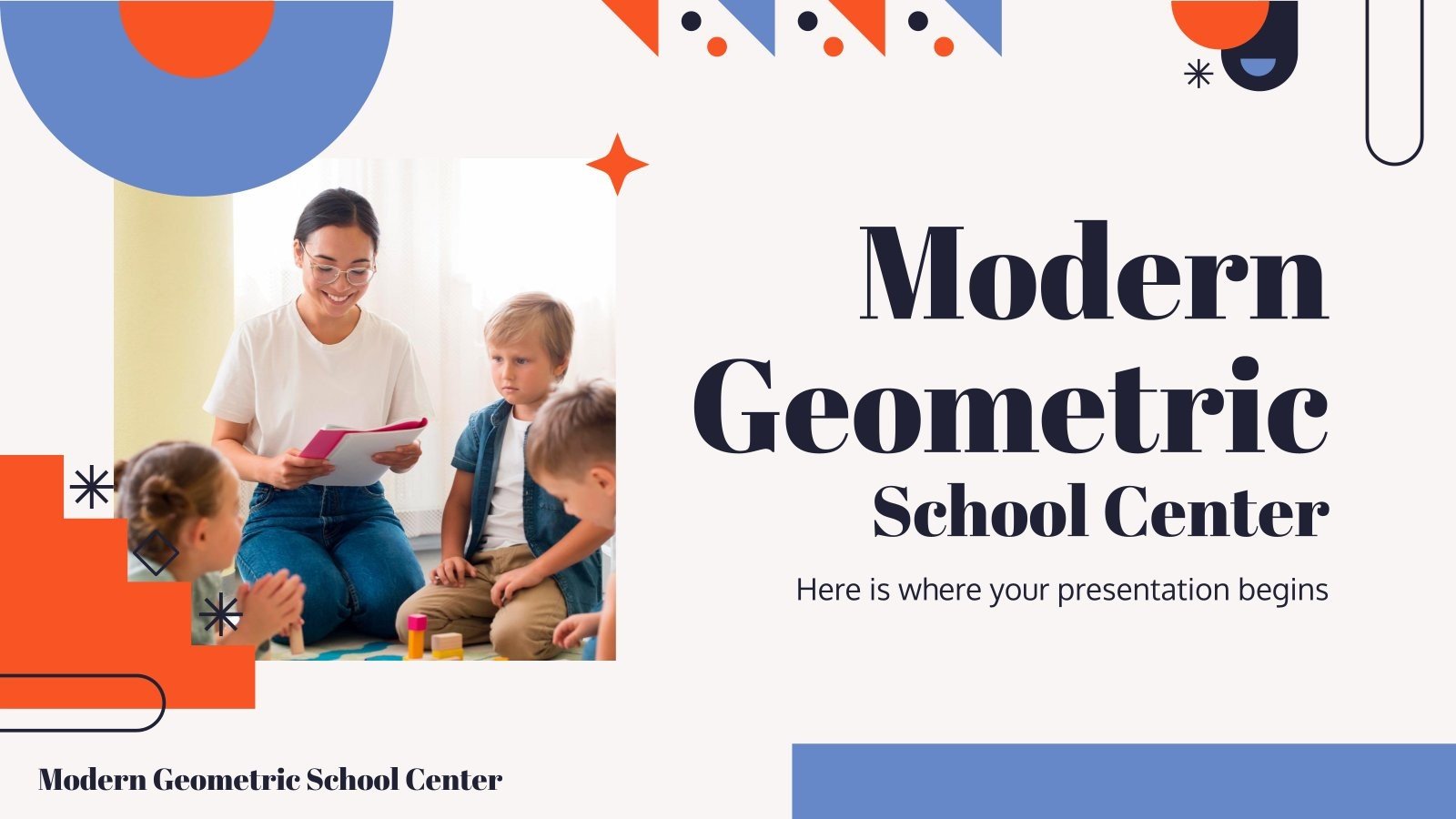 Modern Geometric School Center presentation template 