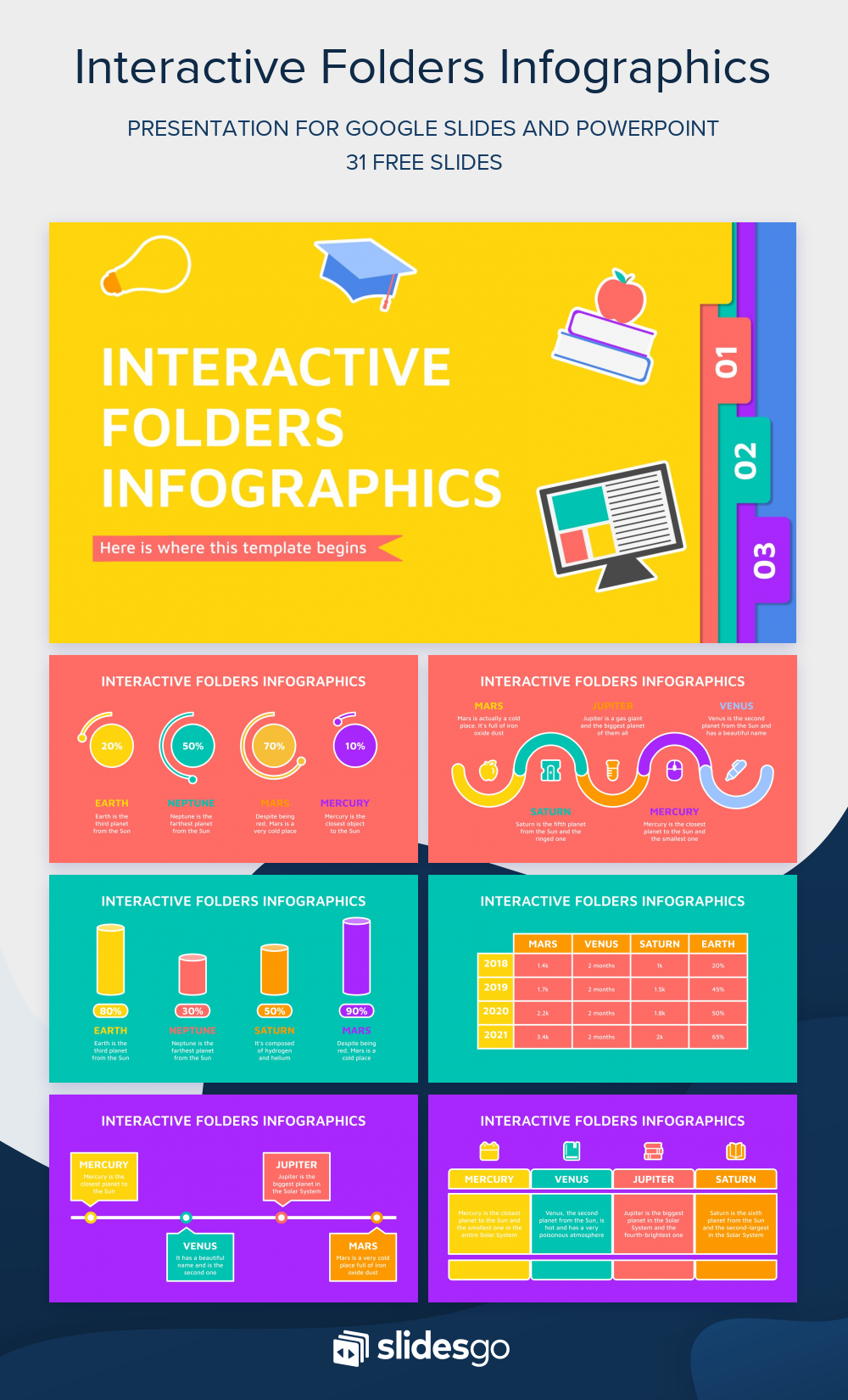 Interactive Folders Infographics | Google Slides and PPT