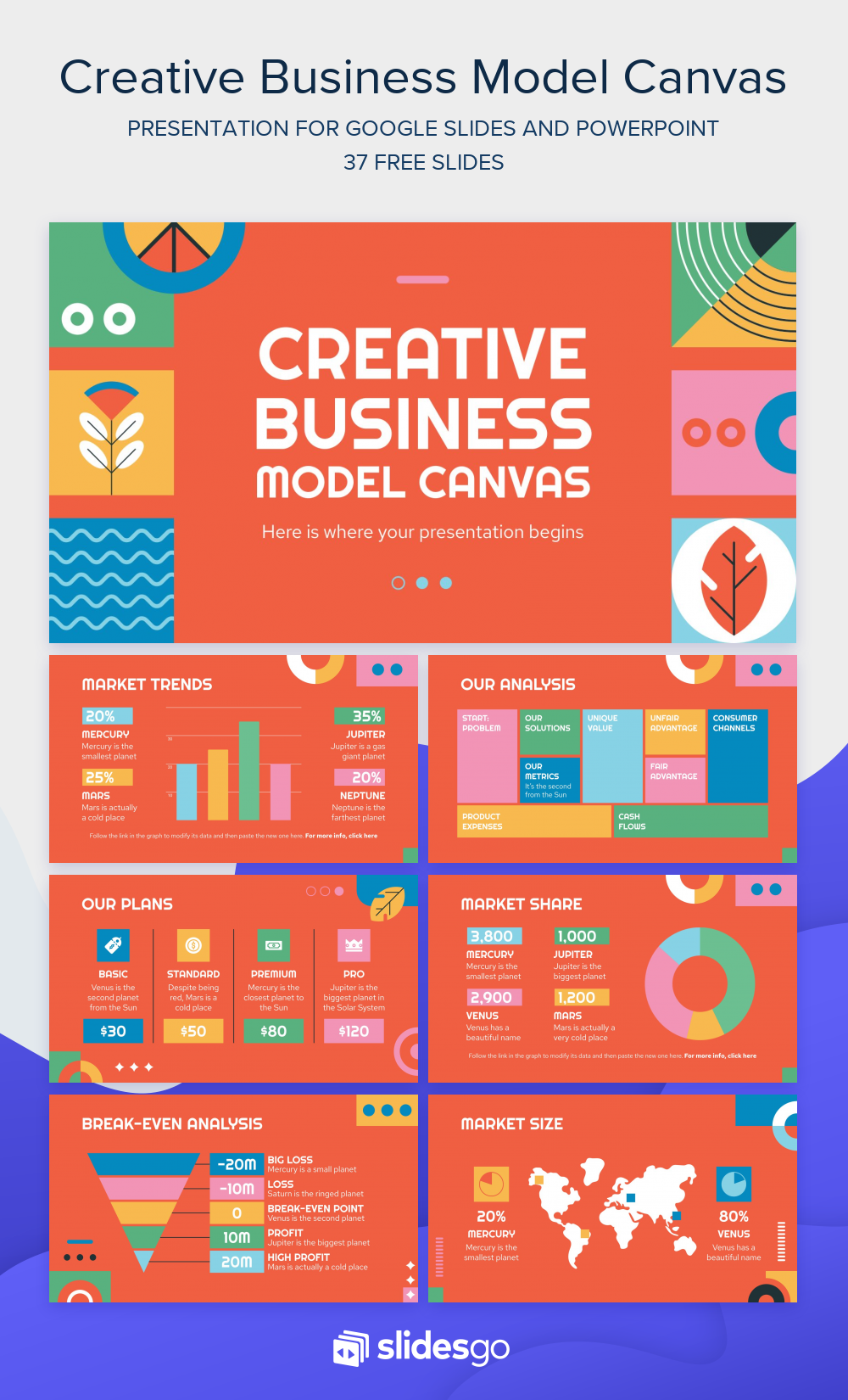 Creative Business Model Canvas | Google Slides &amp; PPT template