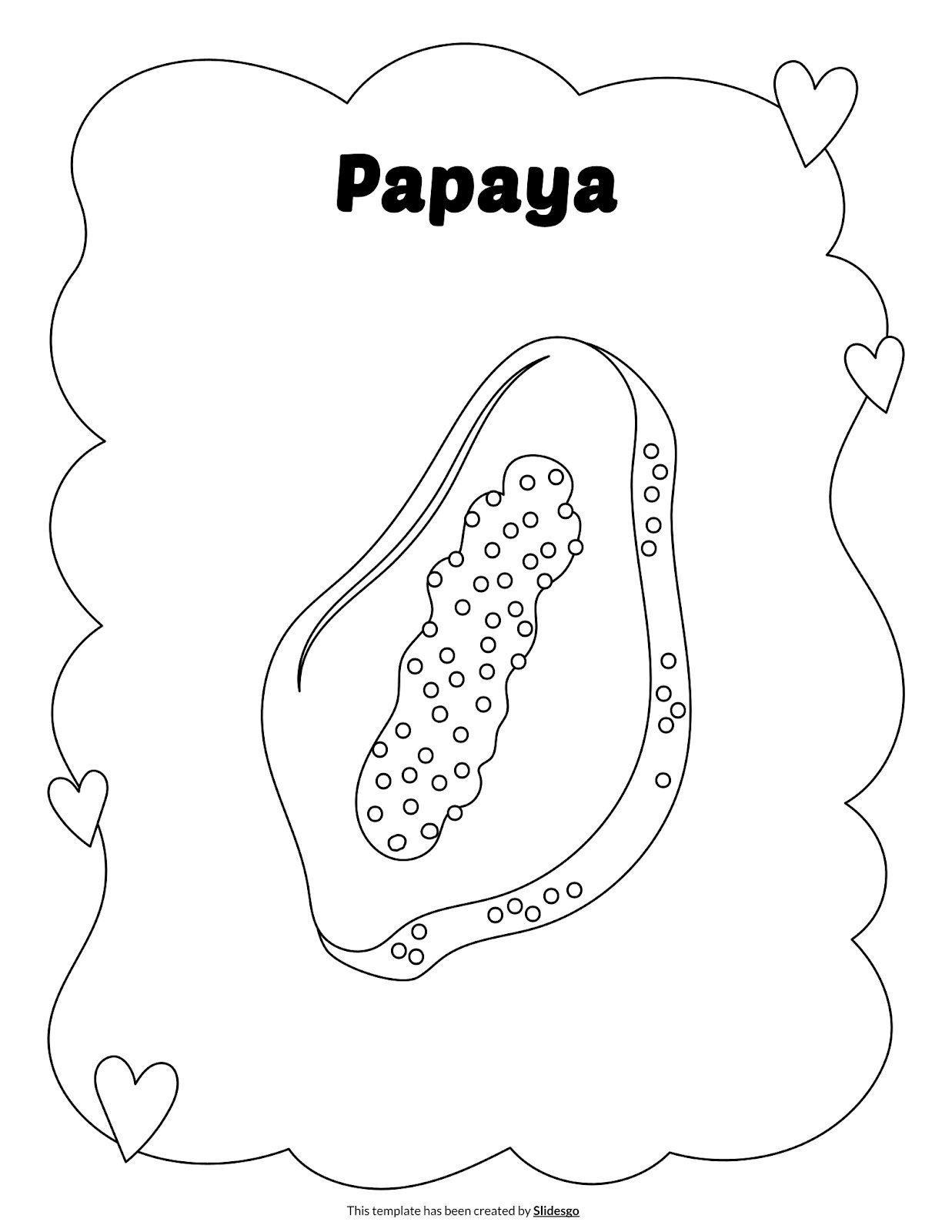 Fruits Coloring Book Template