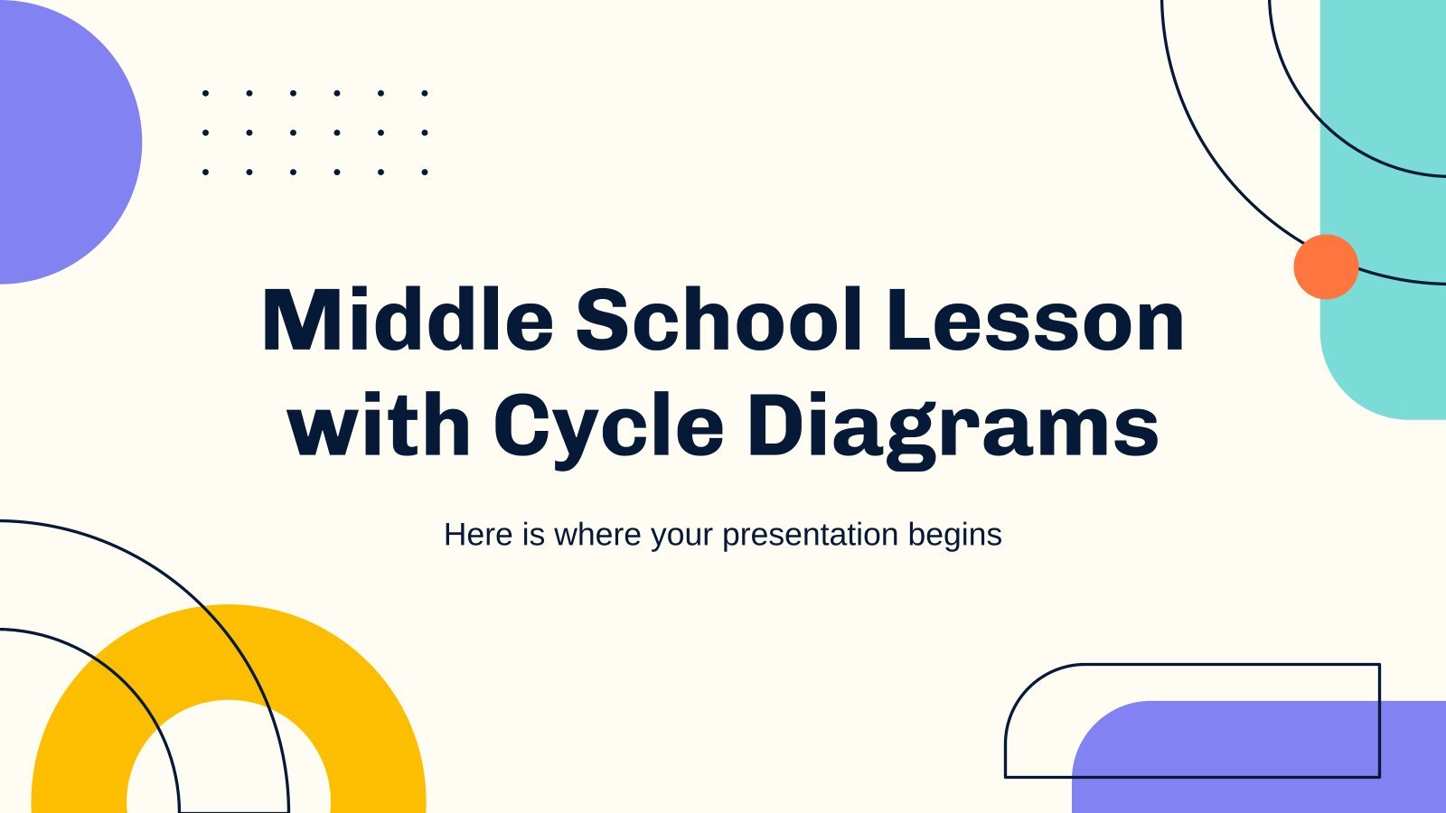 Modelo de apresentação Lição do ensino médio com diagramas de ciclo