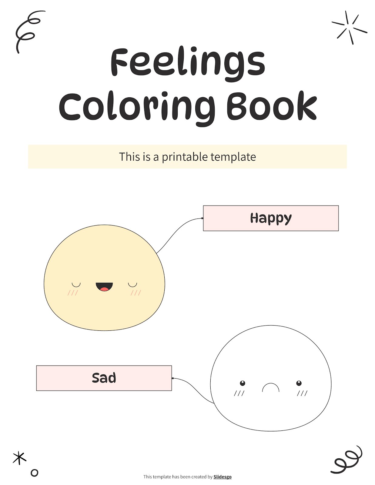 Feelings Coloring Book presentation template 