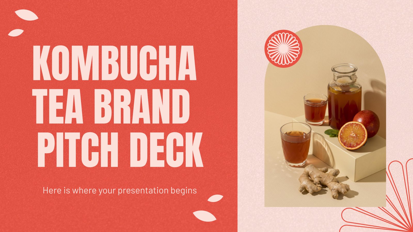 Kombucha Tea Brand Pitch Deck presentation template 