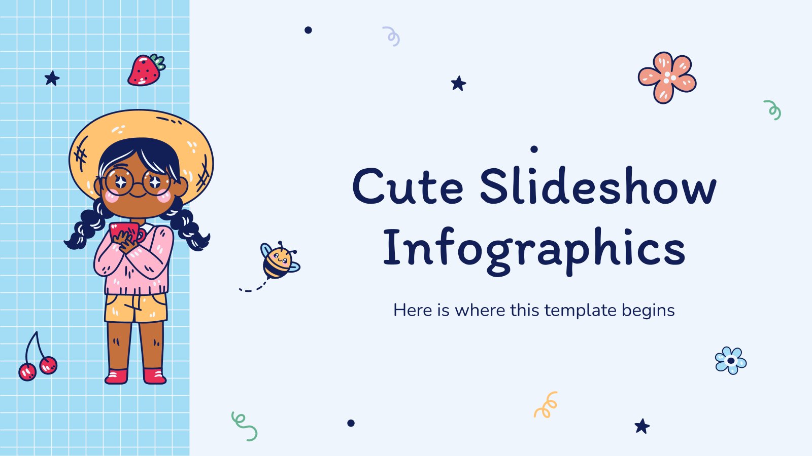 Cute Slideshow Infographics presentation template 