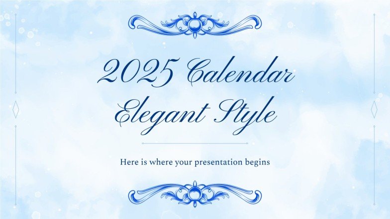 2025 Calendar Elegant Style Presentation