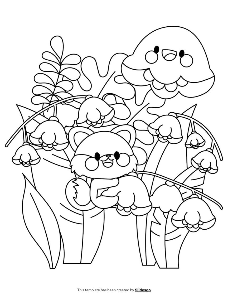 Garden Coloring Book Template