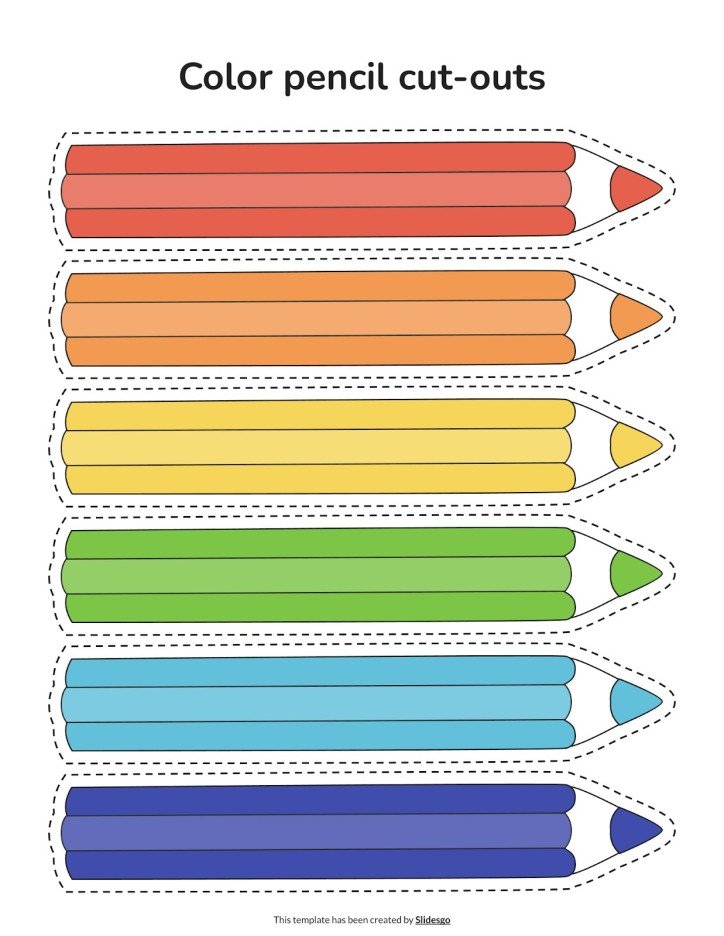 Color Pencil Cut outs Template
