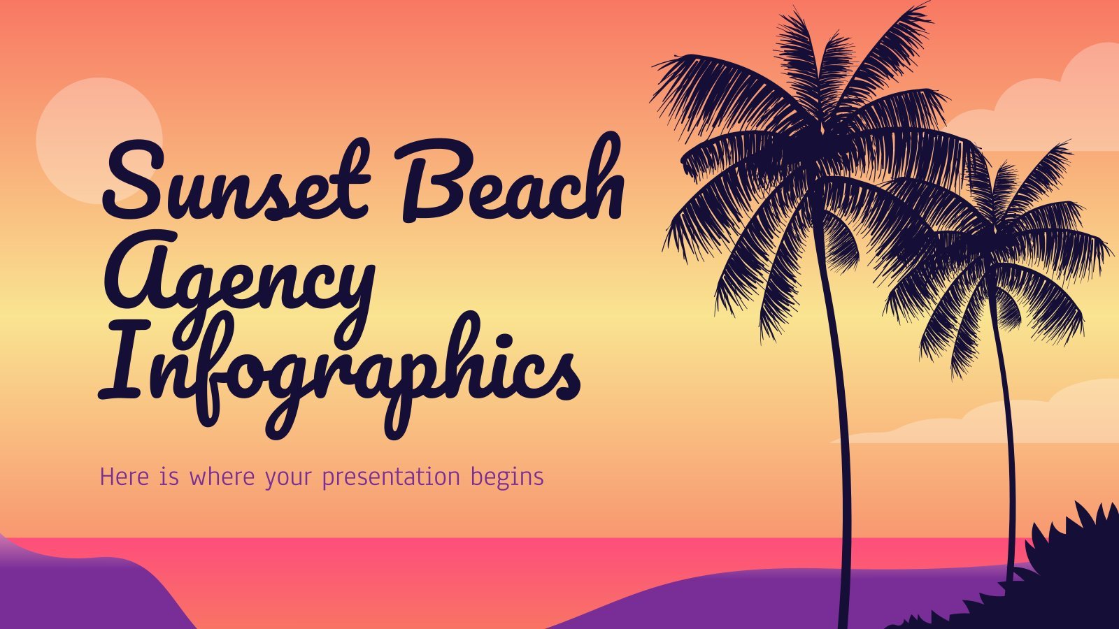 Sunset Beach Agency Infographics presentation template 