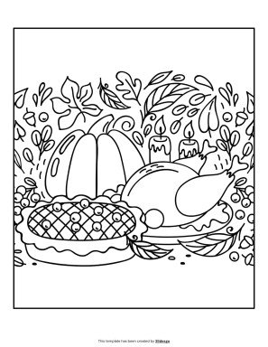 Modelo de apresentação Livro para colorir de Ação de Graças
