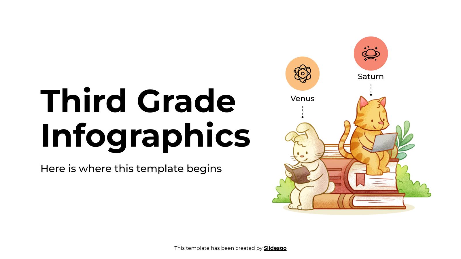 Third Grade Infographics presentation template 