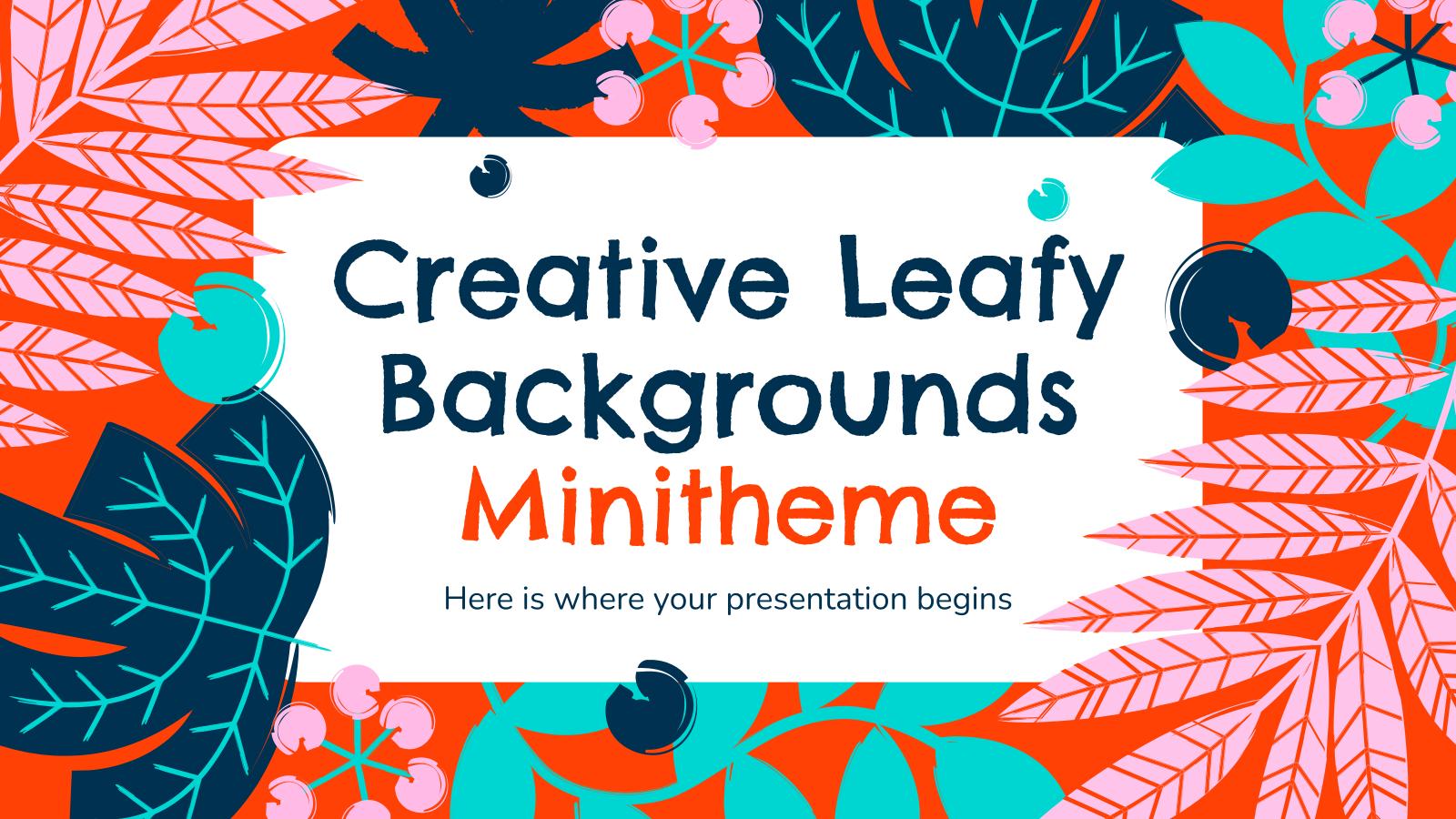 Creative Leafy Backgrounds Minitheme presentation template 