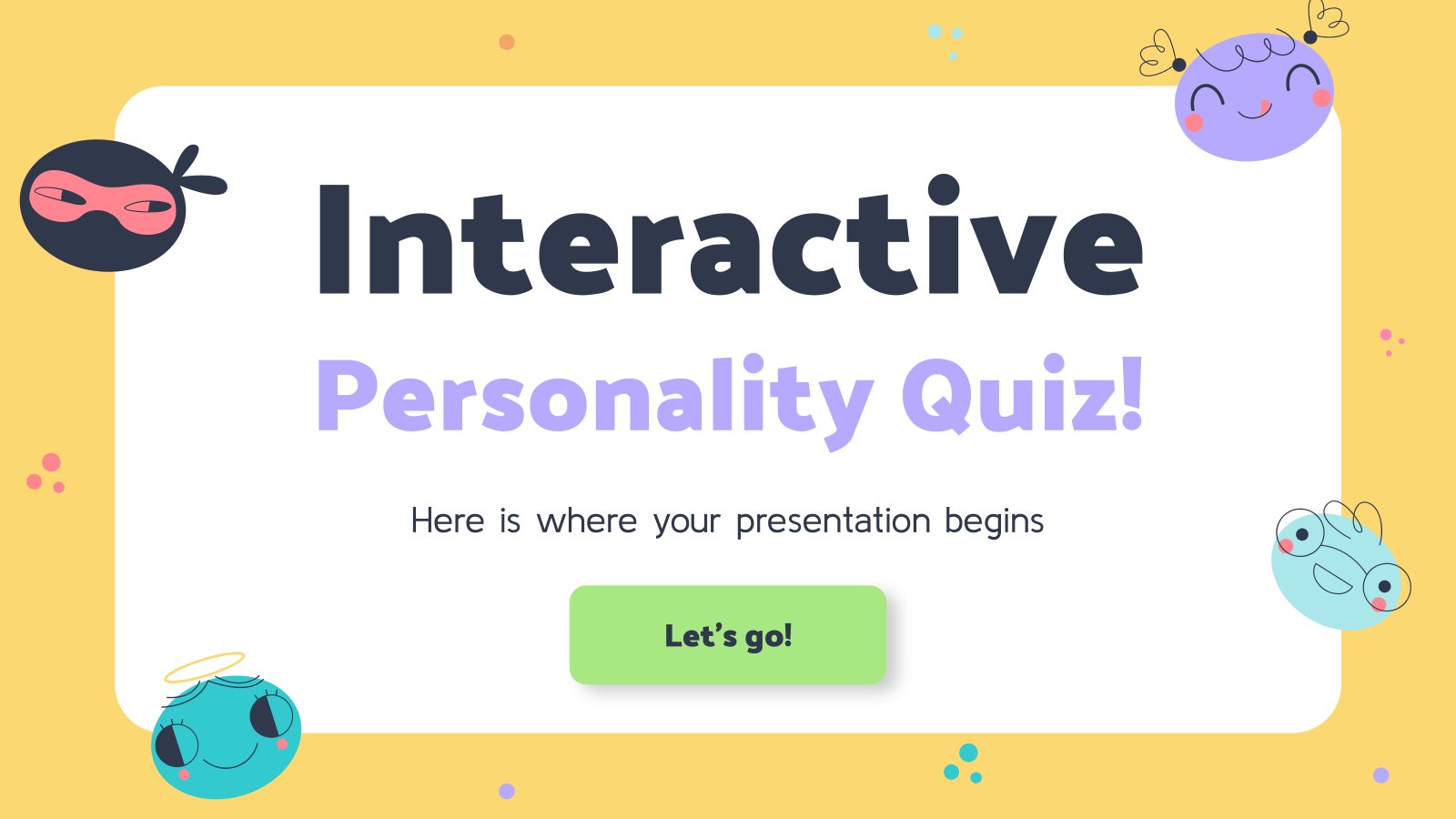 Interactive Personality Quiz presentation template 