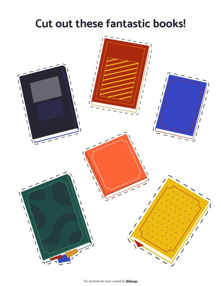 Books Cut-outs Template