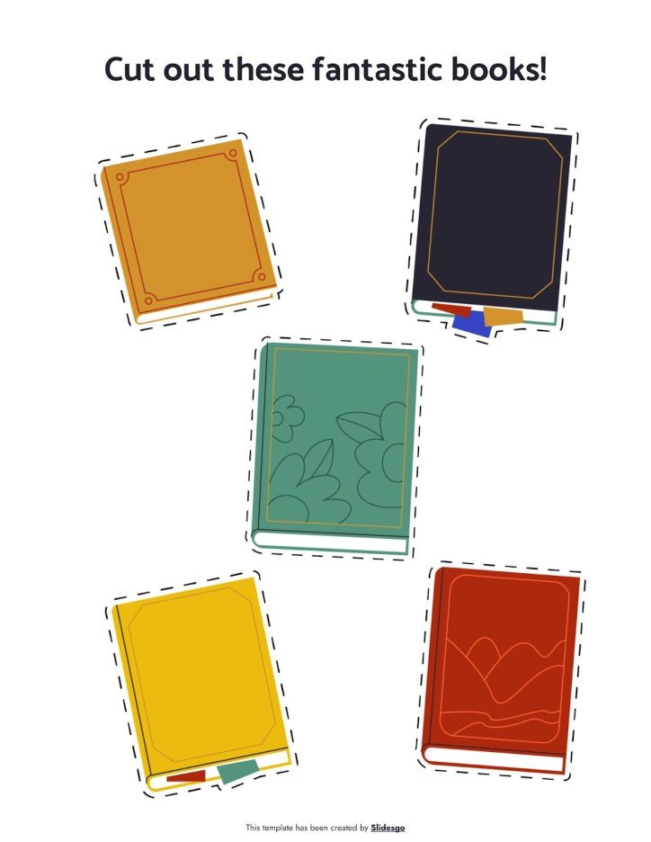 Books Cut-outs Template