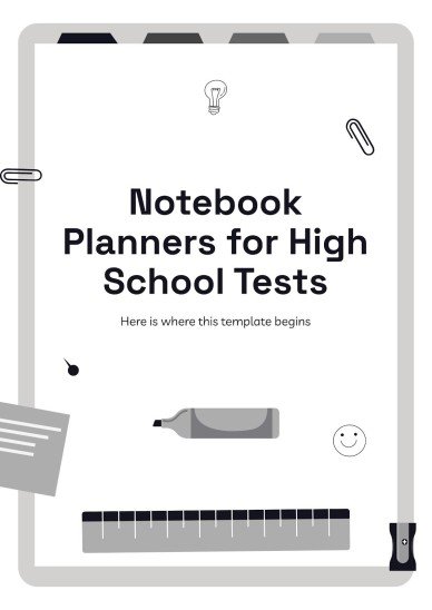 Notebook Planners for High School Tests presentation template 