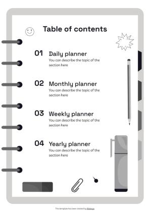 Notebook Planners for High School Tests presentation template 