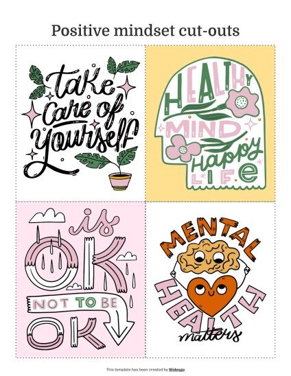 Positive Mindset Cut-outs Template