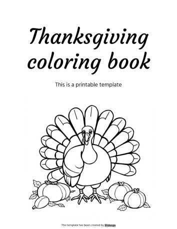 Modelo de apresentação Livro para colorir de Ação de Graças