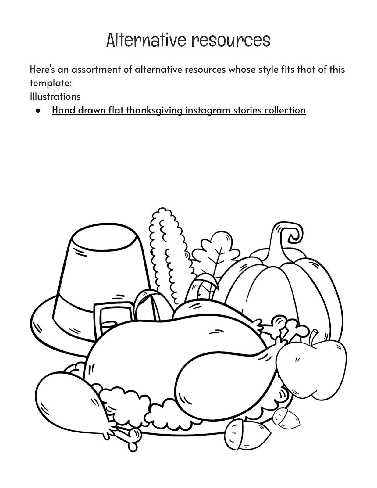 Thanksgiving Coloring Book Template